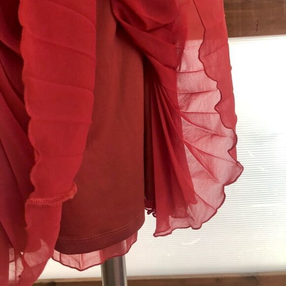 Kismet Raspberry Coloured Lined Pleated Dress / Sz XS - Picture 3 of 6